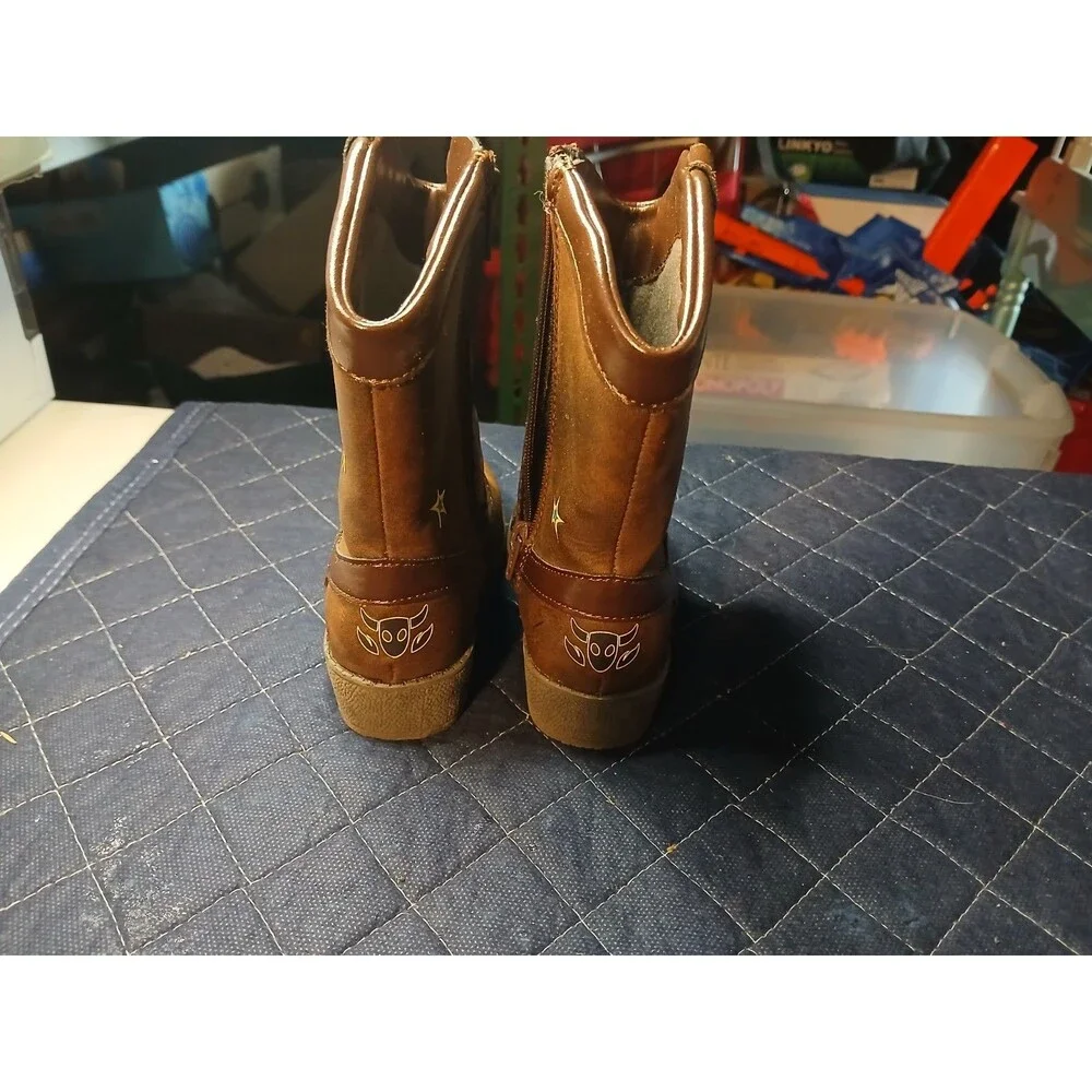 Brown Western Pull On Boots Toy Story Woody Embroidered Unisex Kids Size 8